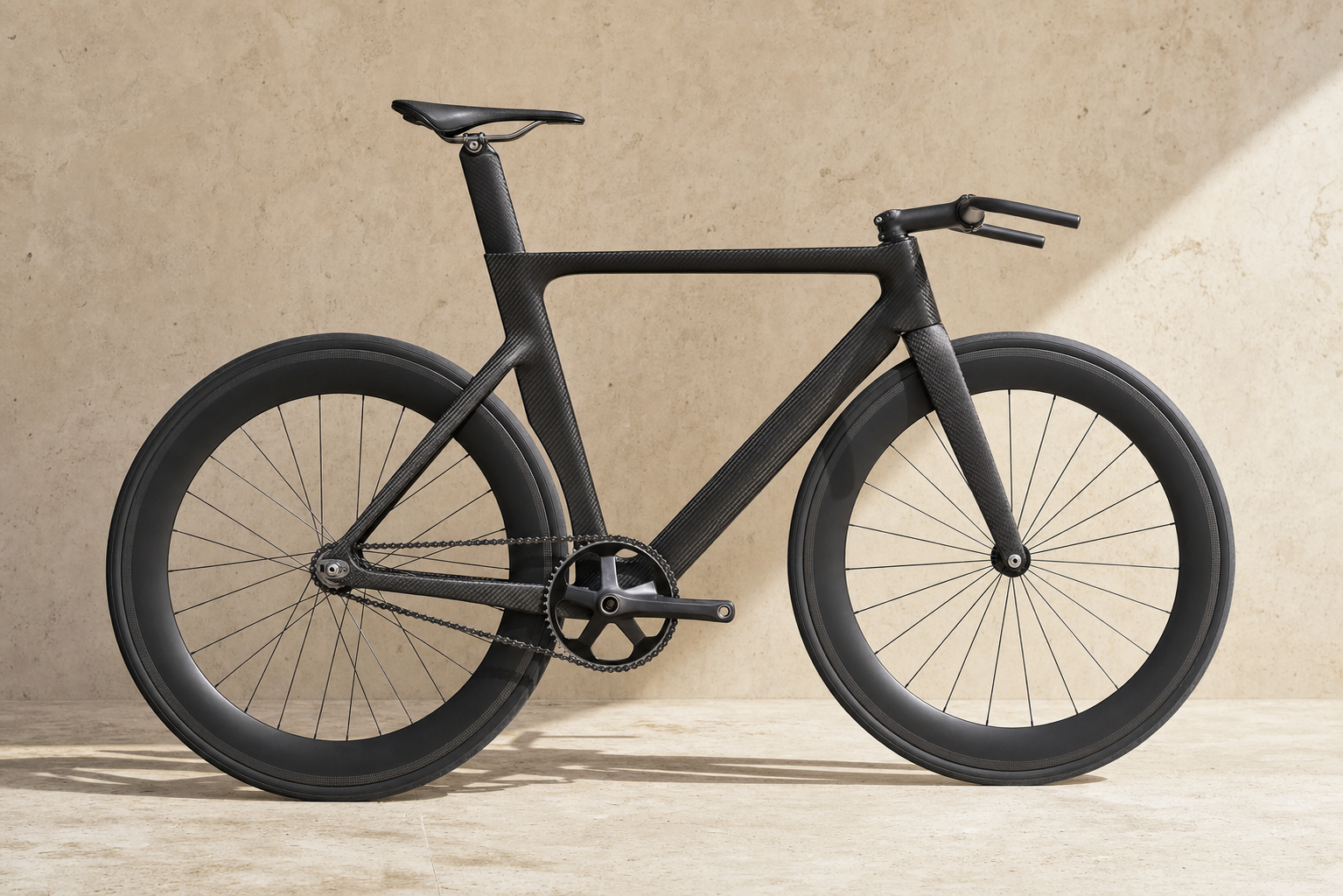 TAJO 01, bicicleta de pista de carbono crudo en estudio mineral